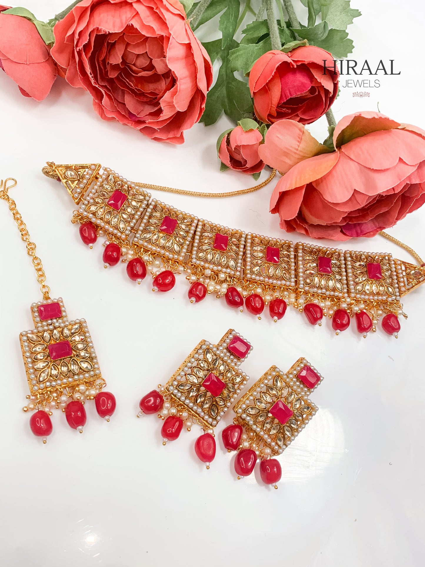 Lalita 3 Piece Kundan Jewellery Set