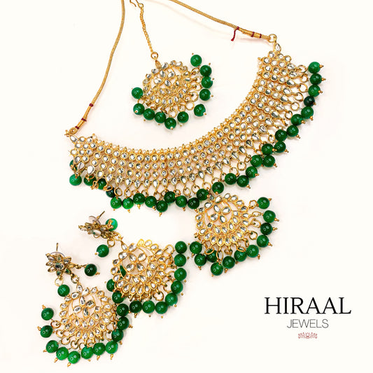 Rajput Emerald 3 Piece Jewellery Set